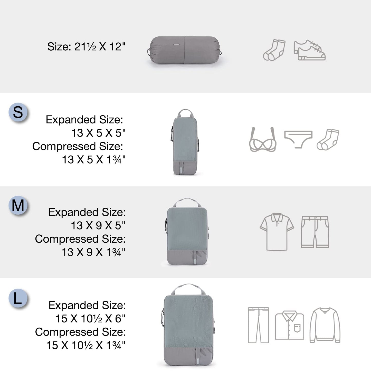 BAGSMART Compression Packing Cubes