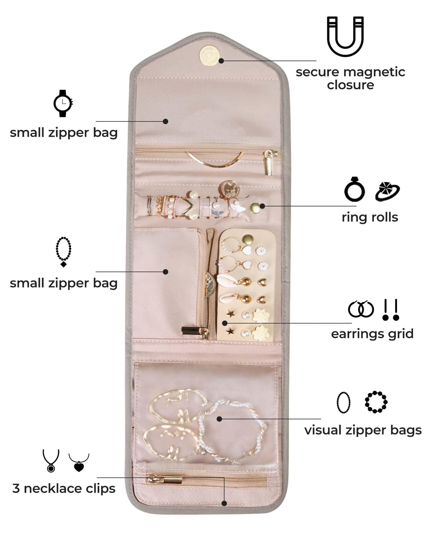 BAGSMART Foldable Travel Jewelry Organizer