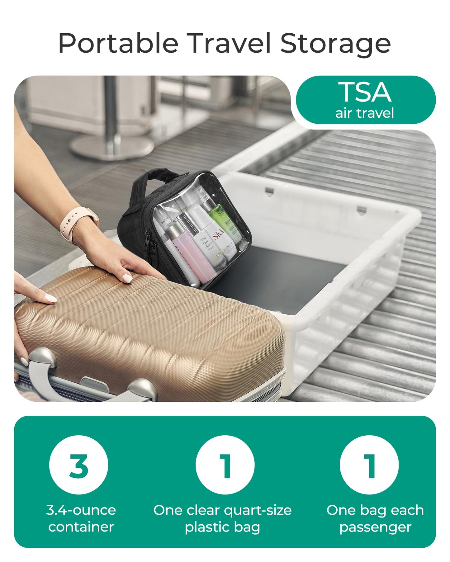 BAGSMART Clear TSA-Approved Toiletry Bag