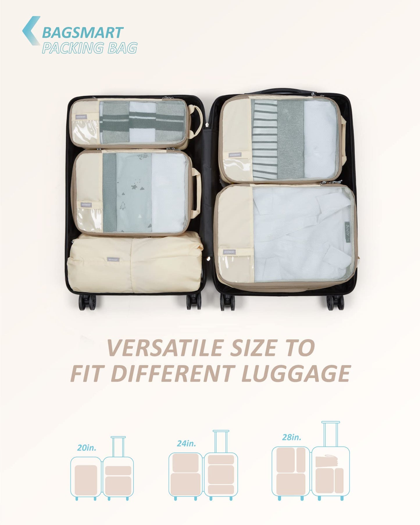 BAGSMART Compression Packing Cubes