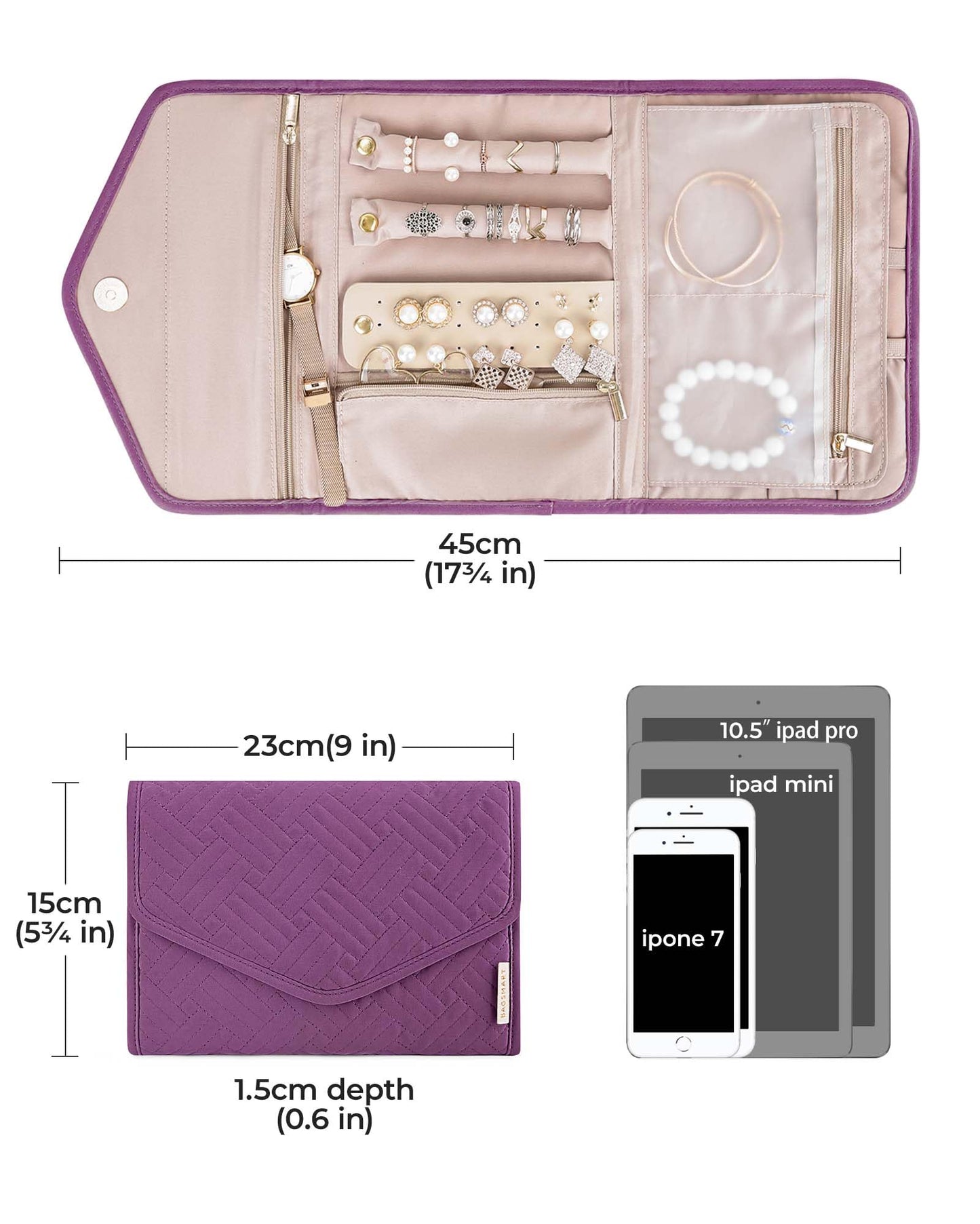 BAGSMART Foldable Travel Jewelry Organizer