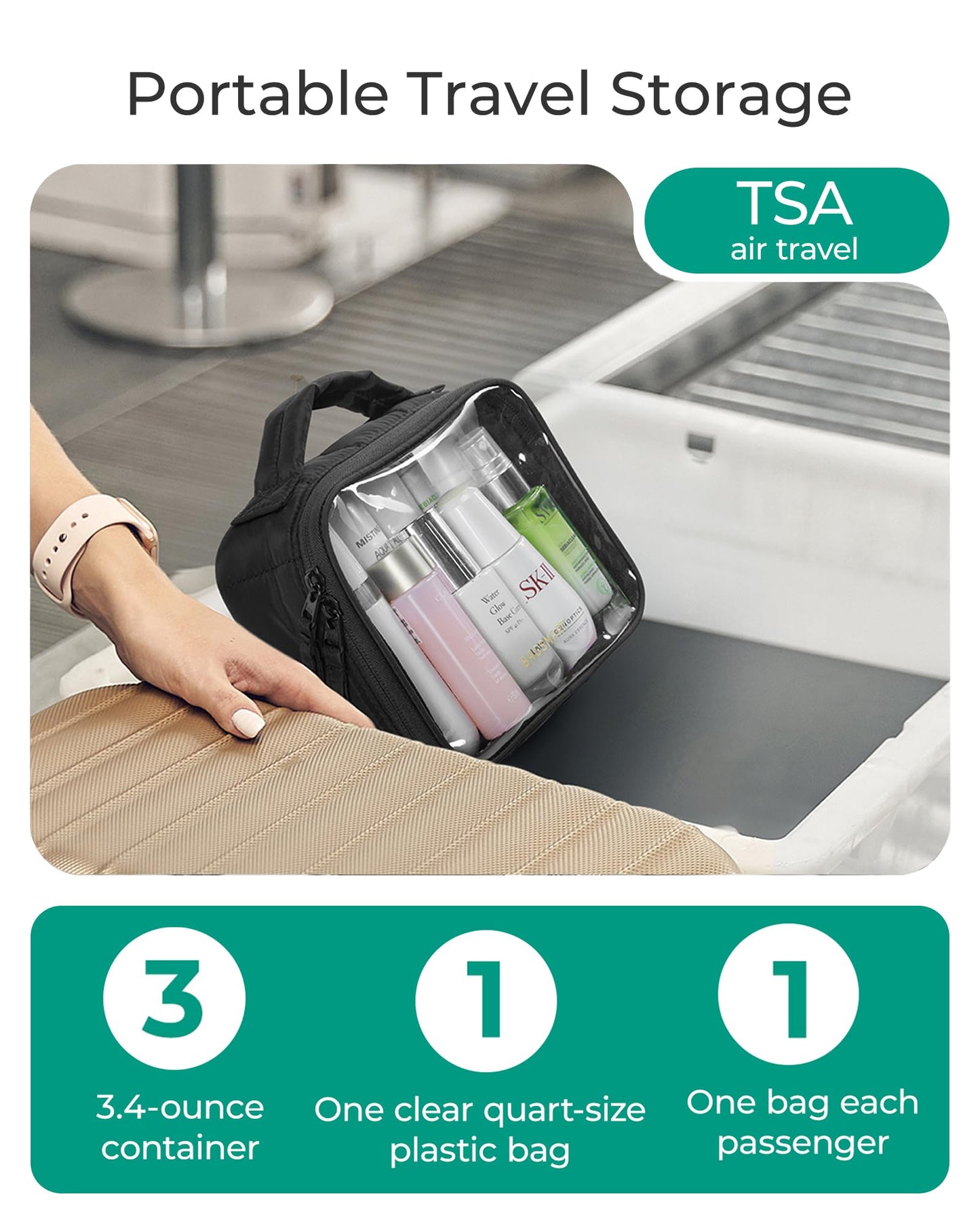 BAGSMART Clear TSA-Approved Toiletry Bag