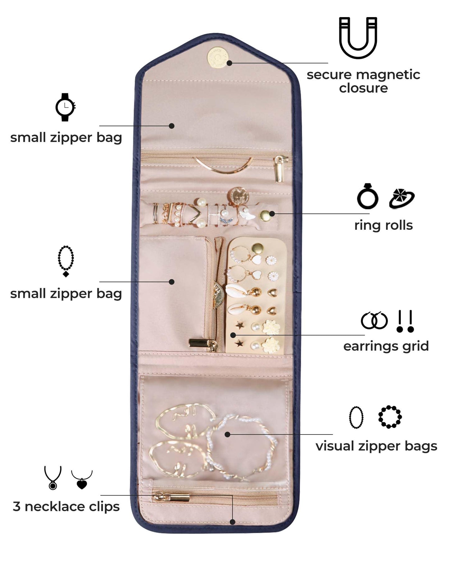 BAGSMART Foldable Travel Jewelry Organizer