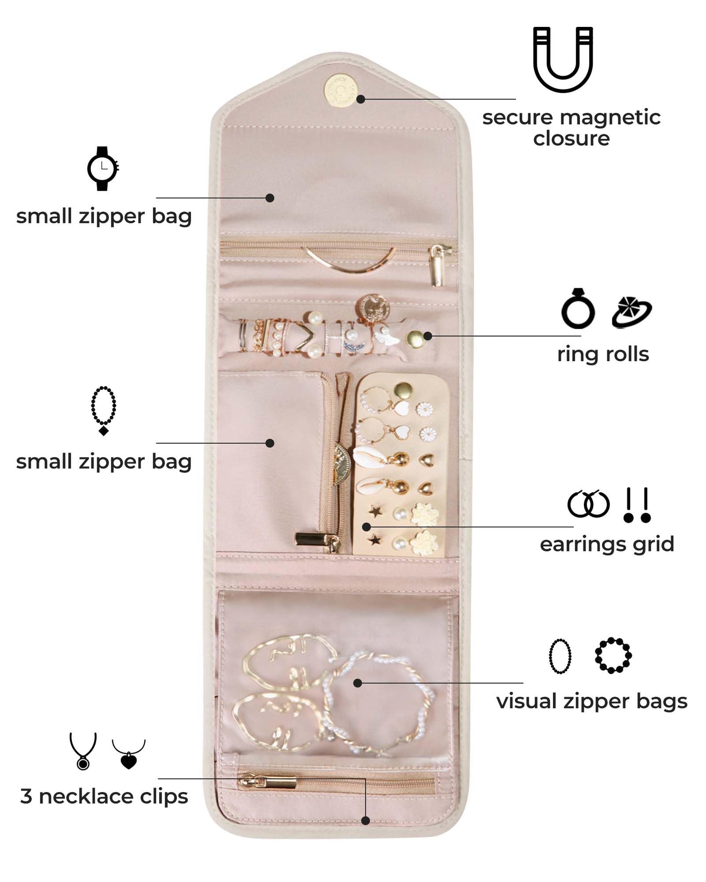 BAGSMART Foldable Travel Jewelry Organizer