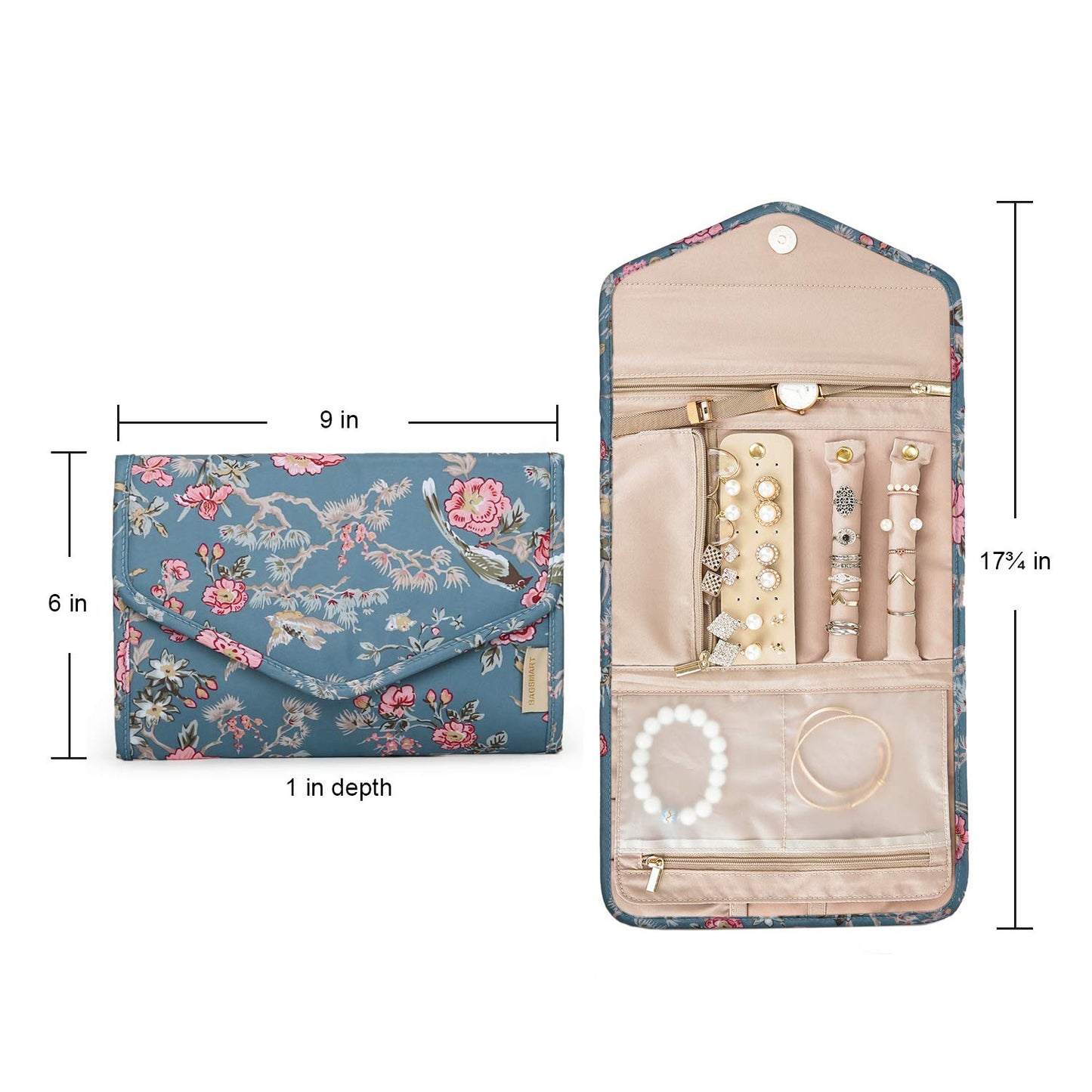 BAGSMART Foldable Travel Jewelry Organizer