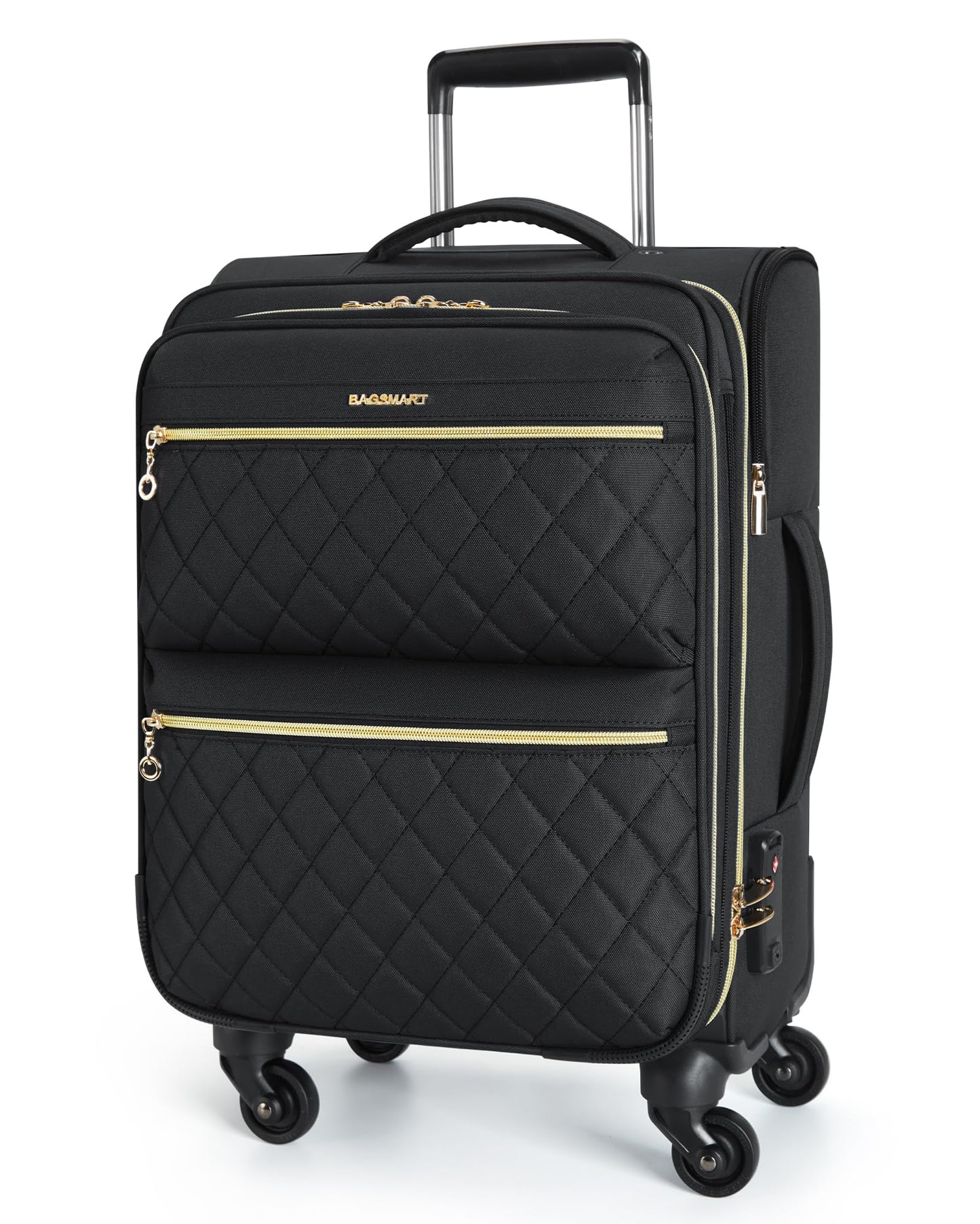 BAGSMART Underseater Carry On Luggage Airline Approved with Spinner Wheels