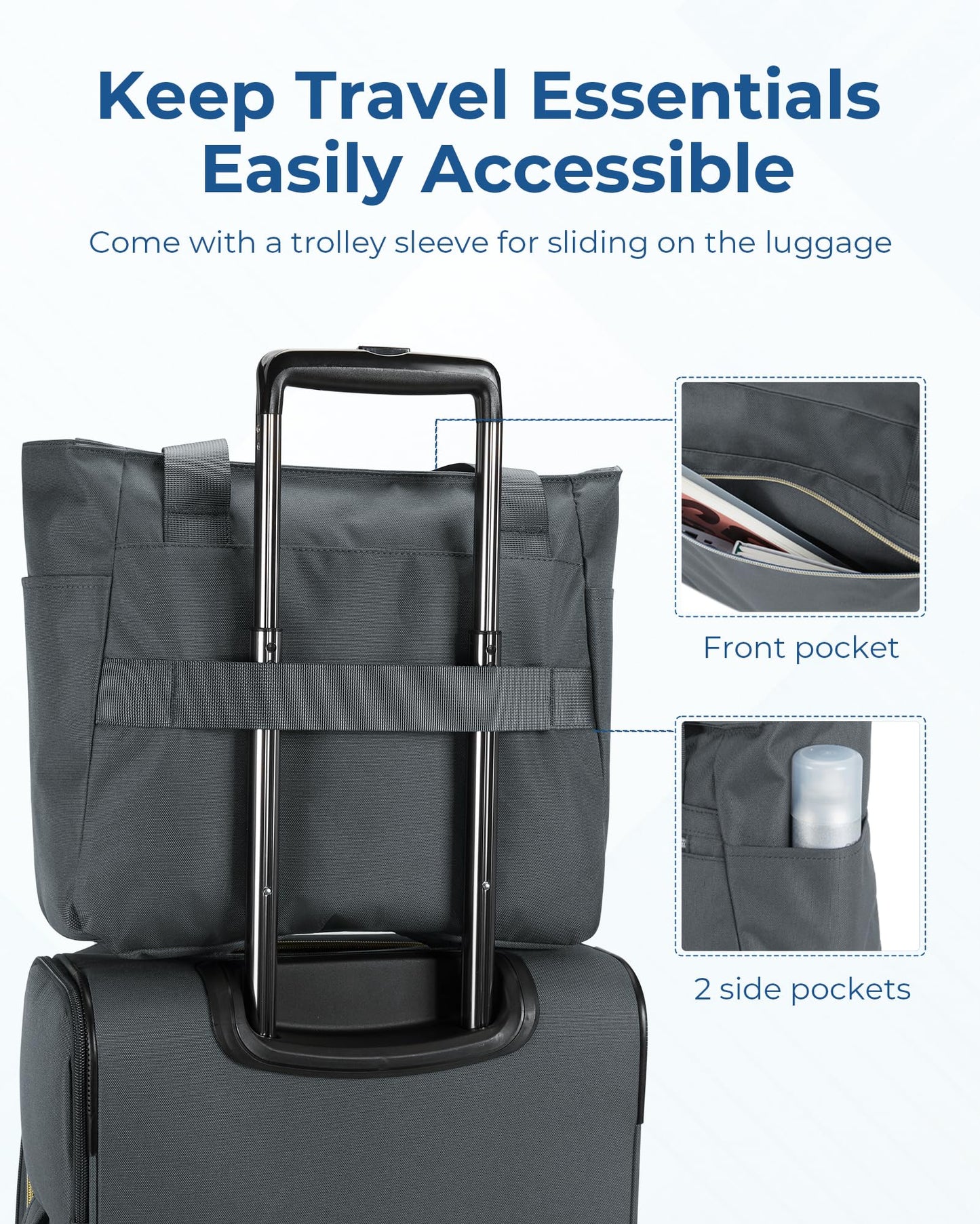 BAGSMART Underseater Carry On Luggage Airline Approved with Spinner Wheels