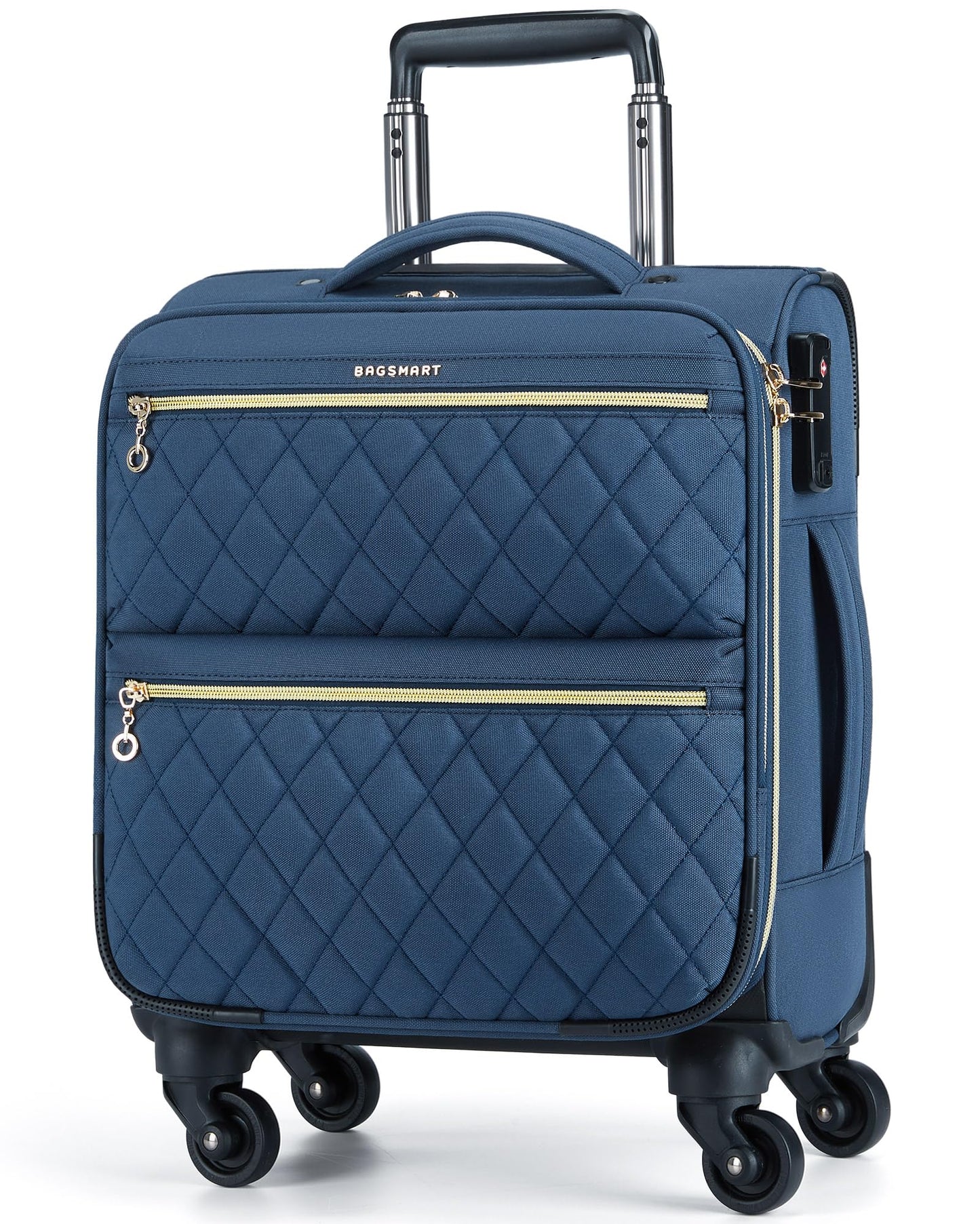 BAGSMART Underseater Carry On Luggage Airline Approved with Spinner Wheels