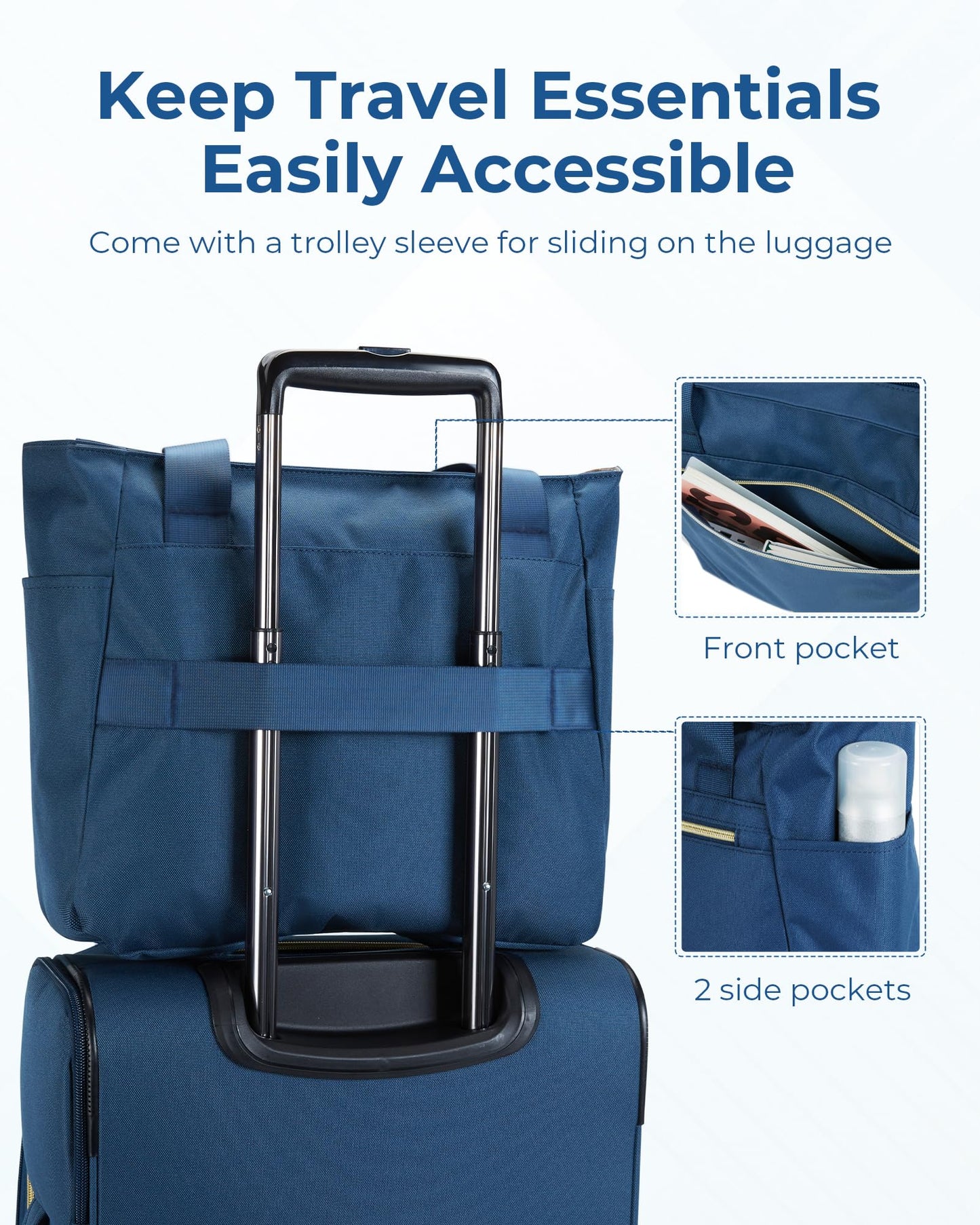 BAGSMART Underseater Carry On Luggage Airline Approved with Spinner Wheels