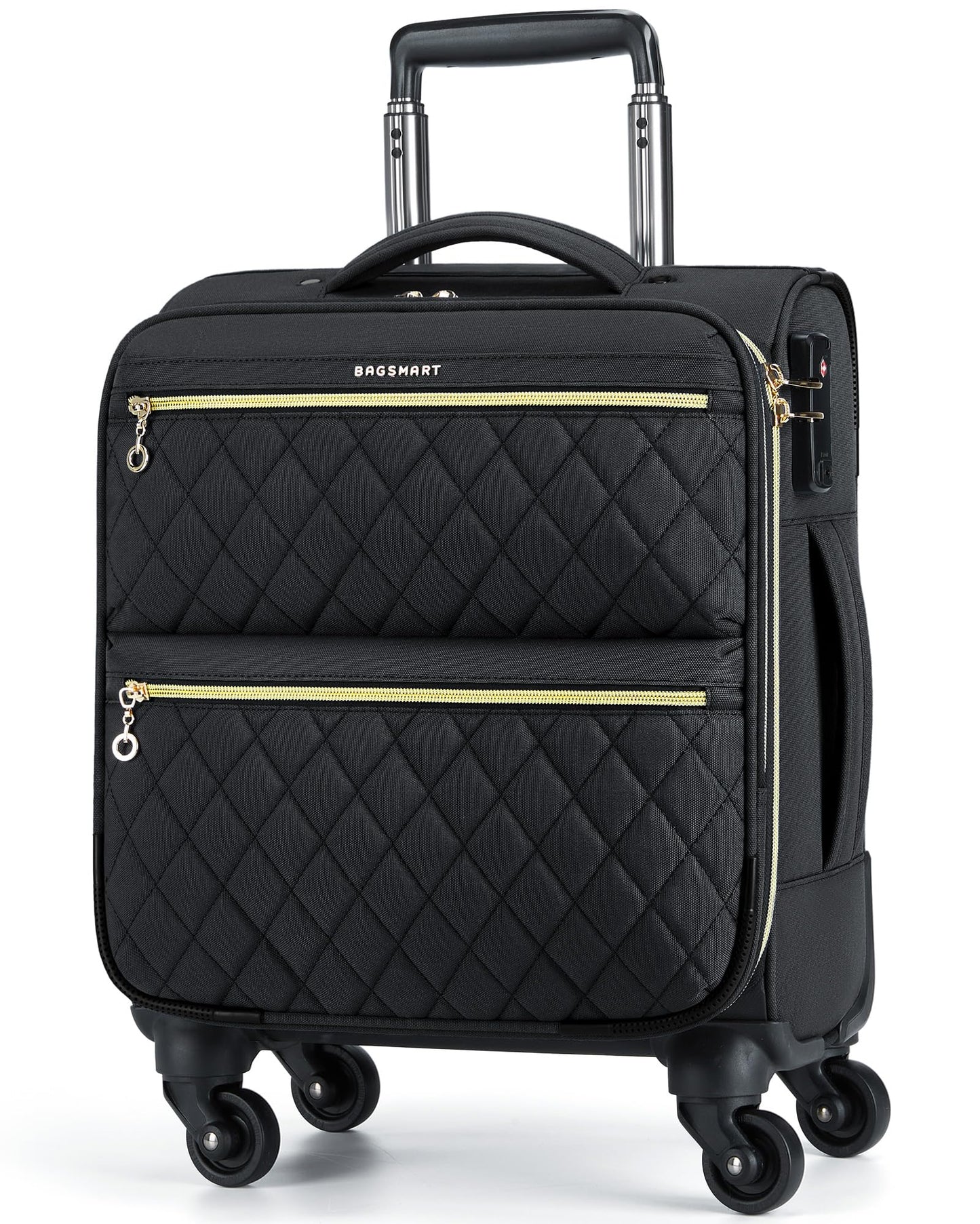 BAGSMART Underseater Carry On Luggage Airline Approved with Spinner Wheels